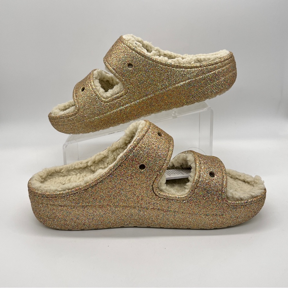 Crocs Classic Cozzzy Glitter Sandals - Picture 2 of 15